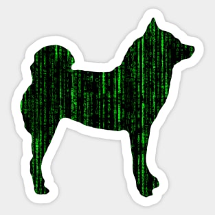 Lilly the Shiba Inu Silhouette - Matrix on White Sticker